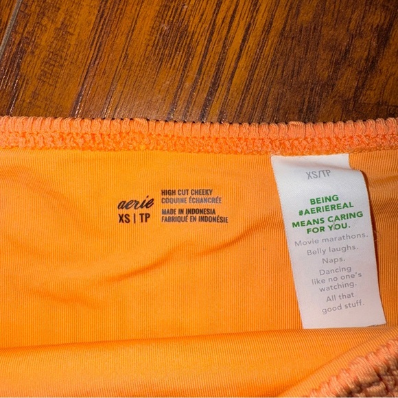 NWOT Aerie Orange Ribbed High Waisted Bikini XS - Picture 4 of 6